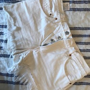 Levi’s white cutoff shorts